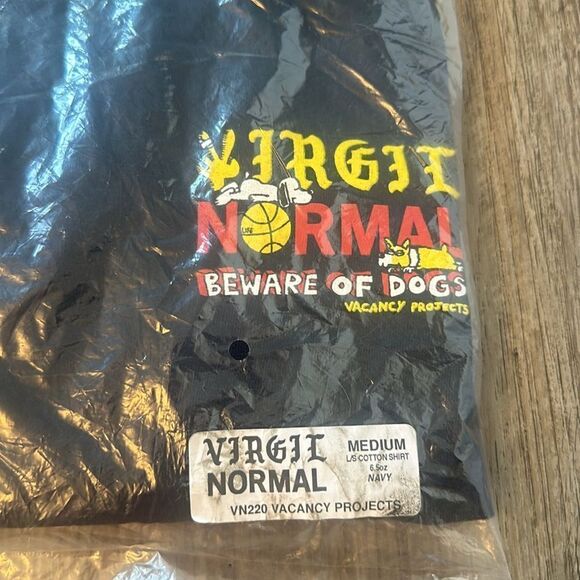 Virgil Normal Beware Of Dog Long Sleeve Crewneck Sweatshirt Off Black Size M NWT - Picture 6 of 6